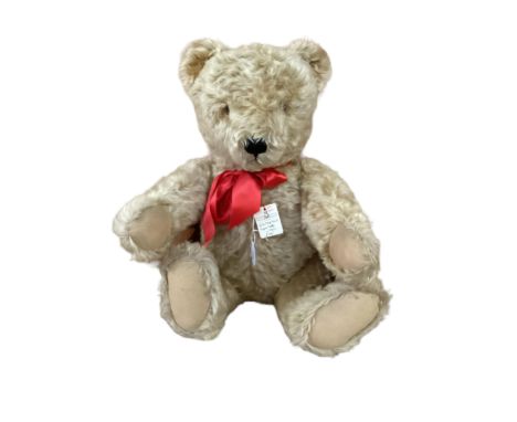 Original Steiff bear with button, 65cm Blonde, 1950 in good condition, slight light markings to pads. 