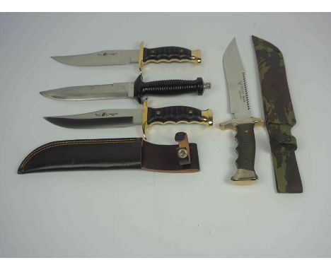 "Falcon" Bowie Knife, Made in Spain, Blade 22cm long, With an Army style Sheath, Also with "Tris-Inox" Hunting knife by Mares