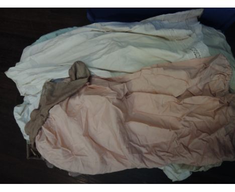 A large selection of ladies vintage underwear including pantaloons, wool stockings, silk bras etc 