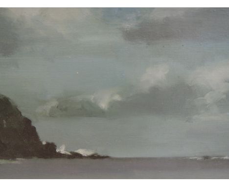 An oil painting on board, Lucy Cavendish, Tobago seascape, monogrammed, 7'x15.5'