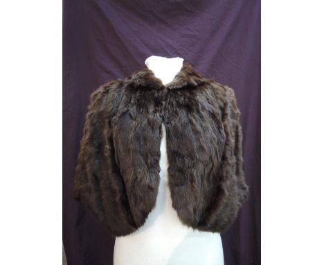 A vintage brown mink evening cape