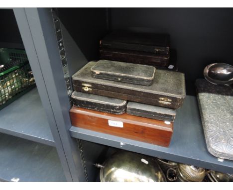 A selection of cased plated flatware including fish servers, dessert forks, mother of pearl handled pickle forks etc