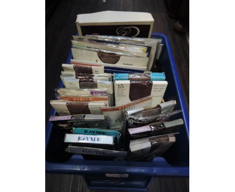 A large selection of vintage tights and stockings including Mary Quant, Pretty Polly, Christian Dior, Riggson, Charnos etc (a