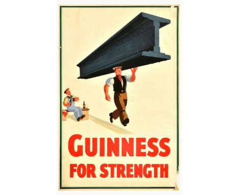 Original vintage Guinness advertising poster - Guinness for Strength - featuring an iconic design by the notable artist John 