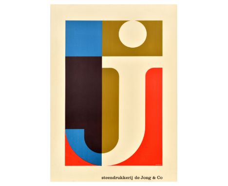 Original vintage poster designed by Otto Treumann (1919-2001) a German-born graphic designer who played an important role in 