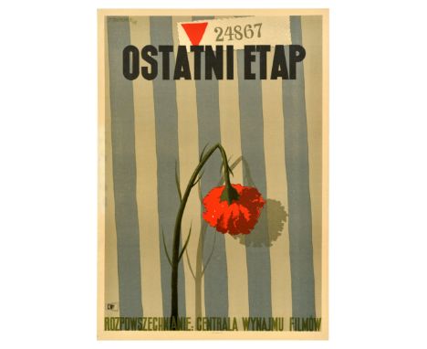 Original vintage movie poster for Ostatni Etap / The Last Stage, a 1948 war drama film directed by Wanda Jakubowska, which te