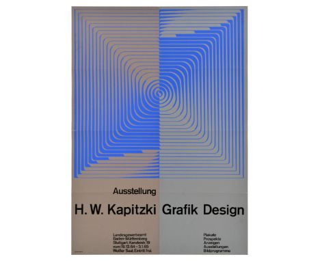 Original vintage advertising poster for HW Kapitzki Grafik Design / Graphic Design exhibition of posters, brochures, advertis