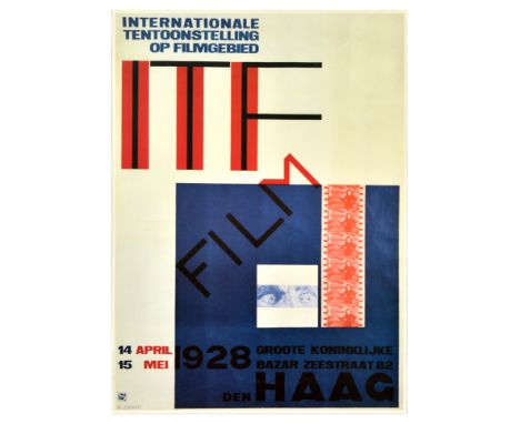 Original vintage reproduction of a 1928 advertising poster for International Film Exhibition / Internationale Tentoonstelling