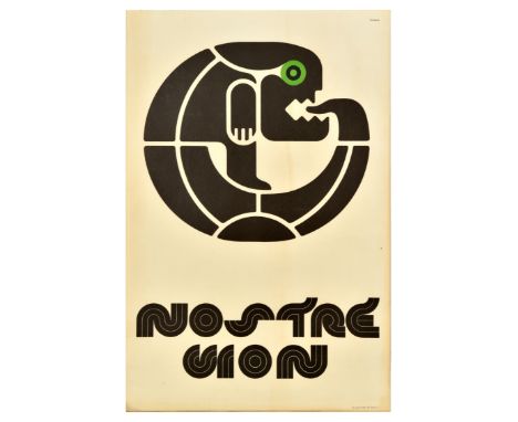Original vintage advertising poster for Nostremon, a nightclub in Barcelona open from the 1960s to the 1980s, featuring an im