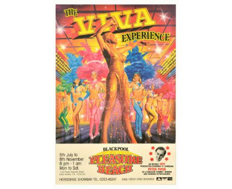 Set of six original vintage advertising posters promoting various attactions in Blackpool resort in the 1980s. 1. Showtime on