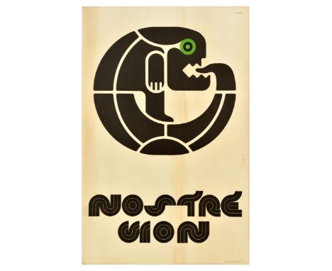 Original vintage advertising poster for Nostremon, a nightclub in Barcelona open from the 1960s to the 1980s, featuring an im