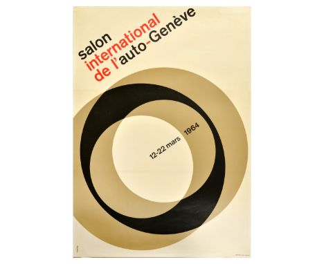 Original vintage advertising poster for an International motor show Salon International de l'auto-Geneve which took place fro