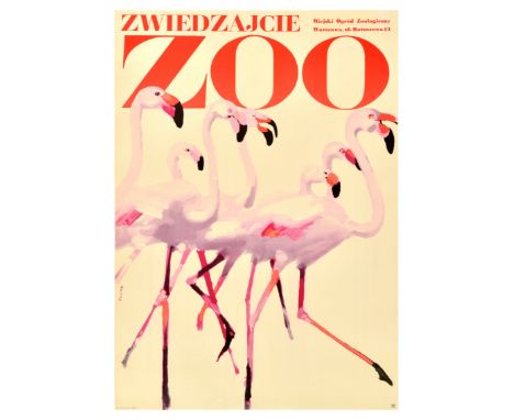 Original vintage travel poster - Visit the Zoo / Zwiedzajcie Zoo - featuring artwork by one of Poland's most renowned poster 