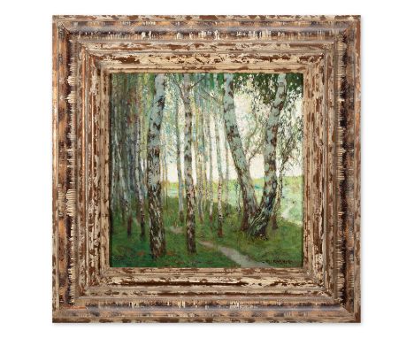 ALOIS KALVODA (Czech / Bohemian 1875 - 1934) - Birch grove | around 1905 | technique: oil on canvas | 30.5 x 31 cm | signatur