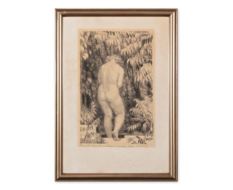 MAX SVABINSKY (Czech / Bohemian 1873 - 1962) - A woman descending into a pool I. | 1952 | technique: lithograph on paper | 20