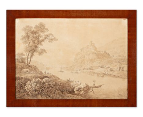 ADRIAN ZINGG (German / Swiss 1734 - 1816) - Landscape near Strekov (Usti nad Labem) | technique: etching and aquatint on pape