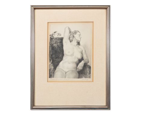 MAX SVABINSKY (Czech / Bohemian 1873 - 1962) - Nude in a dark chair | 1953 | technique: lithograph on paper | 220 x 173 mm | 