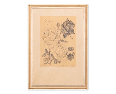 MAX SVABINSKY (Czech / Bohemian 1873 - 1962) - Three roses | 1957 | technique: lithograph on paper | 173 x 125 mm | signature