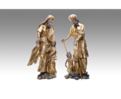 SCULPTOR OF THE 18TH CENTURY (Czech / Bohemian) - Joseph with Baby Jesus and Zacharias with John the Baptist | 18th century |