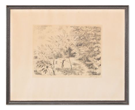 MAX SVABINSKY (Czech / Bohemian 1873 - 1962) - By the pool | 1950 | technique: lithograph on paper | 166 x 227 mm | signature
