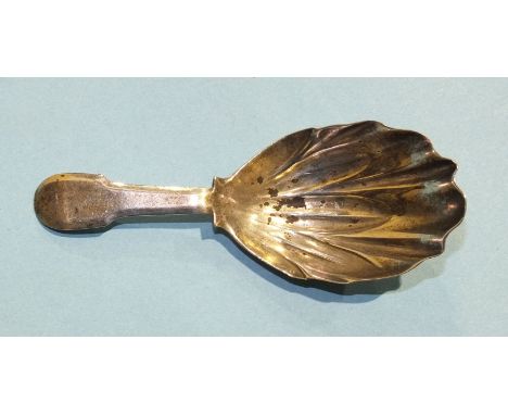 A George III caddy spoon with leaf-decorated bowl, London 1811, maker JS.