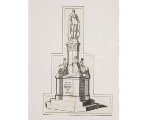 'Das Maximilians-Denkmal in Lindau'. Nach einem Modell von Johann Halbig, dem Erschaffer des Lindauer Löwen, 1856 eingeweiht,