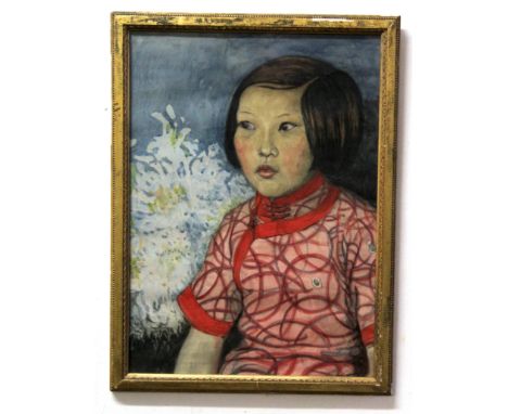 Early 20th century, watercolour, Portrait of a Chinese girl (bears inscription Yn Chow, 21st November 1936), 49 x 35cm  