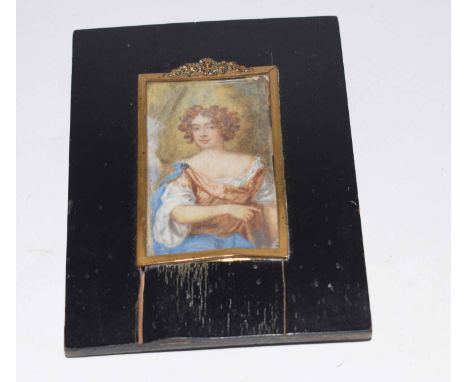 18th/19th century Continental School portrait miniature, Portrait of a lady, 8 x 5cm
