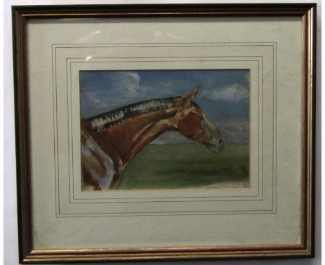 A L Blomvill-Campling, oil sketch, Horse study, 15 x 21cm