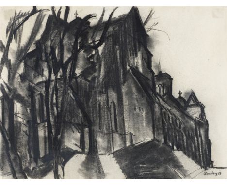 David Bomberg (British, 1890-1957)Vezelay signed and dated 'Bomberg 53' (lower right)charcoal on paper47.5 x 62cm (18 11/16 x