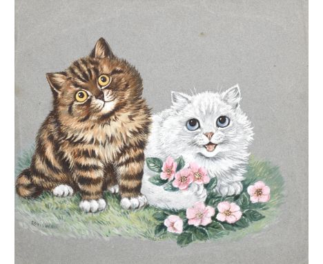 Louis William Wain (British, 1860-1939)The Sweetest Pair signed 'Louis Wain' (lower left)gouache on paper24.5 x 27.5cm (9 5/8