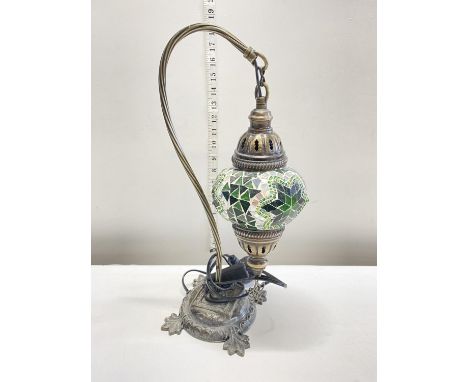 A Moroccan style table lamp with shade h43cm, shipping unavailable