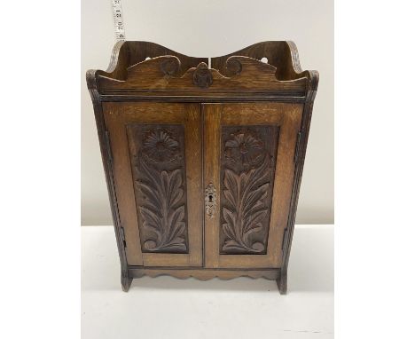A vintage pipe smokers cabinet complete with two drawers and wooden mixing bowl with liner, shipping unavailable