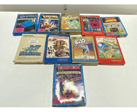 Ten assorted games cartridges for use with the intelevision console (unchecked)