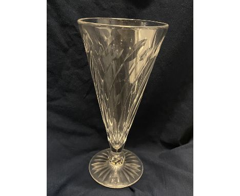 A vintage cut glass celery vase, shipping unavailable