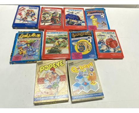 Ten assorted games cartridges for use with the intelevision console (unchecked)