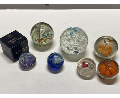 A job lot of assorted paperweights including Maltese glass and Caithness, shipping unavailable