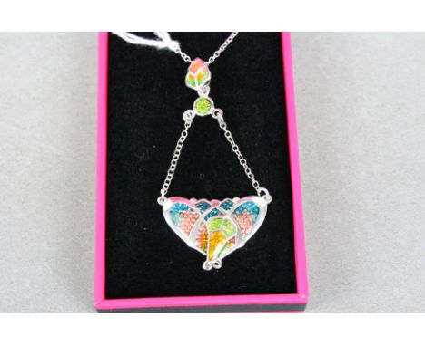 Silver and enamel pendant necklace 