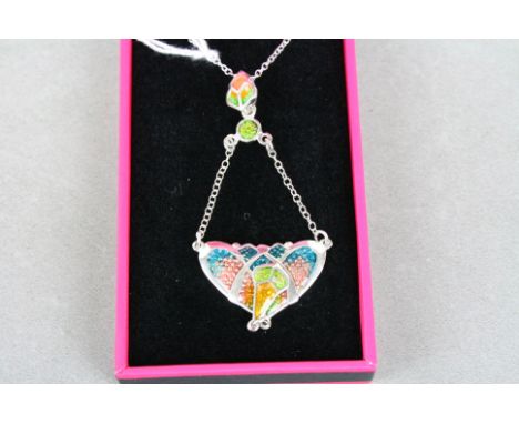 Silver and enamel pendant necklace 