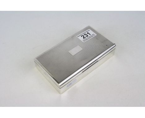 Hallmarked Silver Cigarette case with Cedar lining and Engine turned finish to lid, H Bros Birmingham 1966, measures approx 1