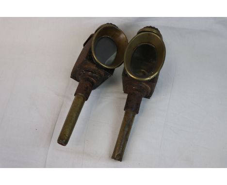 Pair of vintage carriage style lamps