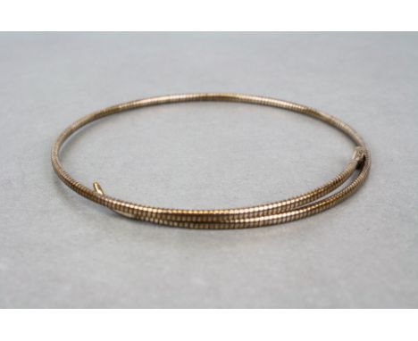 Gold plated choker type Necklace modelled as a Snake with Ruby coloured eyes