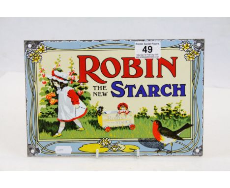 Robin Starch enamel advertising sign 10.5" x 7" approx