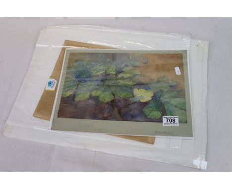 Group of unframed watercolours to include L M B Hall portrait of a seated 1920s lady, William Monk Study of a Reclining Nude,