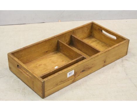 vintage pine kitchen cutlery box 