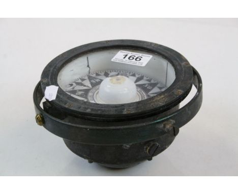 Georg Hechelmann Ships' compass, harlequin dial, diameter approximately 16cm