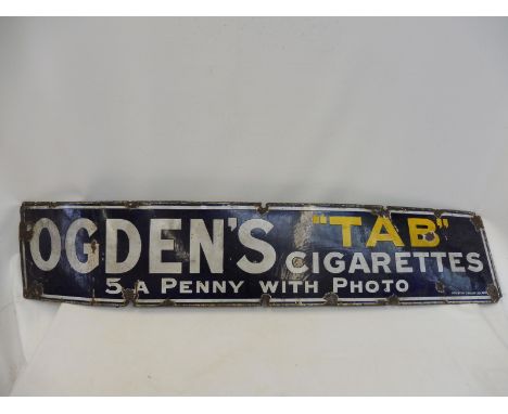 An Ogden's 'Tab' Cigarettes rectangular enamel sign, 60 x 12".