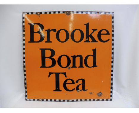 A large Brooke Bond Tea enamel sign by Patent Enamel, 40 x 40".