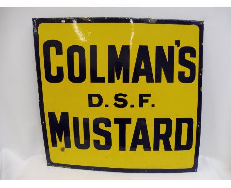 A Colman's D.S.F. Mustard rectangular enamel sign, 38 x 36 1/4".