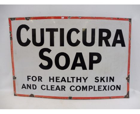 A Cuticura Soap rectangular enamel sign, 36 x 24".